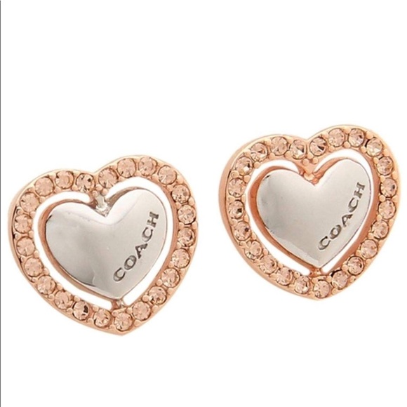 Coach Jewelry - ❤️Sale! Coach Halo Heart Earrings